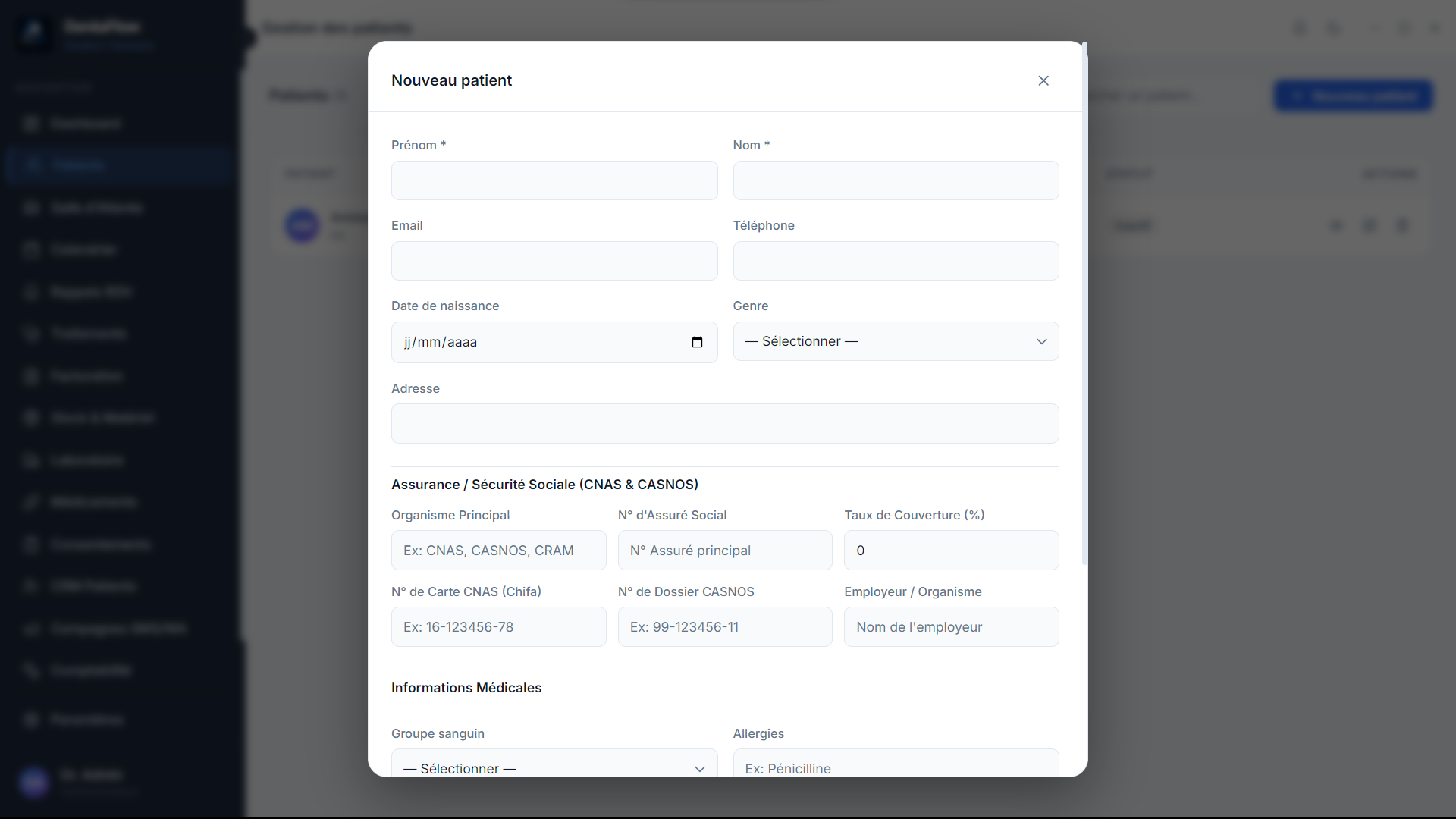 Gestion des patients